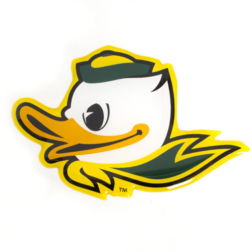 Fighting Duck, 3.5"x2.3", Logo Letter, Decal